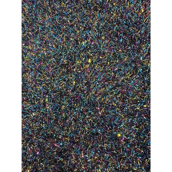 Do+Be Sweater Large Black Sparkle Multicolor Pullover Crewneck Sweater Holiday - Picture 5 of 9